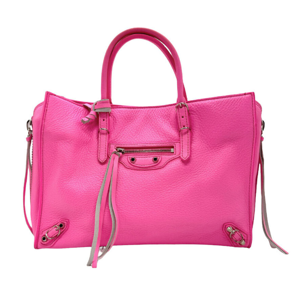 Balenciaga Pink Shoulder Paper Neon Bag Leather - Picture 2 of 4